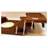 Mid-Century Barware Set with Stainless Ice Bucket, Wooden Snack Trays, and Condiment Server Mid-Century Barware Set with Stainless Ice Bucket, Wooden Snack Trays, and Condiment Server