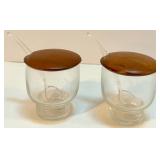 Mid-Century Barware Set with Stainless Ice Bucket, Wooden Snack Trays, and Condiment Server Mid-Century Barware Set with Stainless Ice Bucket, Wooden Snack Trays, and Condiment Server