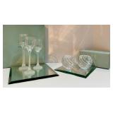 PartyLite Crystal Trio Candle Holders and Swirl Votive Holders Set PartyLite Crystal Trio Candle Holders and Swirl Votive Holders Set