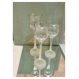 PartyLite Crystal Trio Candle Holders and Swirl Votive Holders Set PartyLite Crystal Trio Candle Holders and Swirl Votive Holders Set