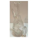 Crystal Decanter with Stopper and 12 Cut Crystal Stemware Glasses Crystal Decanter with Stopper and 12 Cut Crystal Stemware Glasses