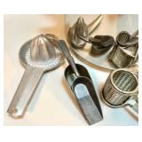 Large Kitchen Utensil Lot with Graters, Tongs, and Collectible Red Pepper Dish Large Kitchen Utensil Lot with Graters, Tongs, and Collectible Red Pepper Dish