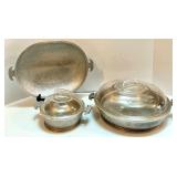 Guardian Service Hammered Aluminum Cookware Set with Glass Lids and Serving Tray Guardian Service Hammered Aluminum Cookware Set with Glass Lids and Serving Tray