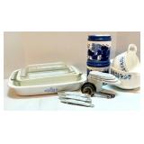 Vintage CorningWare Cookware Set, Handpainted Canisters, Measuring Cups and Spoons Collection Vintage CorningWare Cookware Set, Handpainted Canisters, Measuring Cups and Spoons Collection