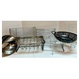 Collection of Kitchen Racks, Baskets, and Colanders Collection of Kitchen Racks, Baskets, and Colanders