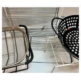 Collection of Kitchen Racks, Baskets, and Colanders Collection of Kitchen Racks, Baskets, and Colanders