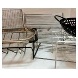 Collection of Kitchen Racks, Baskets, and Colanders Collection of Kitchen Racks, Baskets, and Colanders