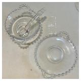 Collection of Vintage Clear Glass Serveware, Bowls, and Decorative Pieces Collection of Vintage Clear Glass Serveware, Bowls, and Decorative Pieces