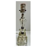 Crystal Table Lamp Pair with Lamp Shades and Galileo Thermometer Crystal Table Lamp Pair with Lamp Shades and Galileo Thermometer