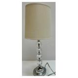 Crystal Table Lamp Pair with Lamp Shades and Galileo Thermometer Crystal Table Lamp Pair with Lamp Shades and Galileo Thermometer