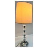 Crystal Table Lamp Pair with Lamp Shades and Galileo Thermometer Crystal Table Lamp Pair with Lamp Shades and Galileo Thermometer