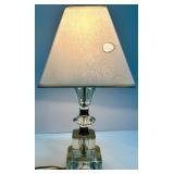 Crystal Table Lamp Pair with Lamp Shades and Galileo Thermometer Crystal Table Lamp Pair with Lamp Shades and Galileo Thermometer