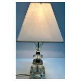 Crystal Table Lamp Pair with Lamp Shades and Galileo Thermometer Crystal Table Lamp Pair with Lamp Shades and Galileo Thermometer