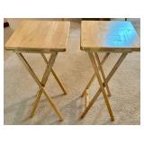 Pair of Wooden Folding TV Trays Pair of Wooden Folding TV Trays