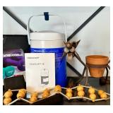 Exercise and Wellness Lot: York Fitbells, Aircast Cryo/Cuff, Vintage Cat Planter, and Massage Roller Exercise and Wellness Lot: York Fitbells, Aircast Cryo/Cuff, Vintage Cat Planter, and Massage Roller