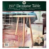 Decorator Table and Vintage Woven Picnic Basket Decorator Table and Vintage Woven Picnic Basket