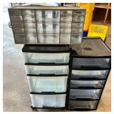 Lot of 3 Plastic Drawer Storage Organizers and Multi-Drawer Parts Cabinet Lot of 3 Plastic Drawer Storage Organizers and Multi-Drawer Parts Cabinet