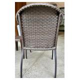 Set of 2 Wicker Outdoor Patio Chairs with Brown Side Table Set of 2 Wicker Outdoor Patio Chairs with Brown Side Table