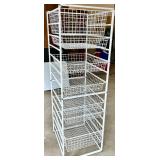 Tall Metal Wire Storage Rack with Sliding Baskets Tall Metal Wire Storage Rack with Sliding Baskets