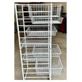 Tall Metal Wire Storage Rack with Sliding Baskets Tall Metal Wire Storage Rack with Sliding Baskets