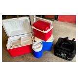 Collection of 5 Coolers and Lunch Bags Including Coleman and Bennington Collection of 5 Coolers and Lunch Bags Including Coleman and Bennington