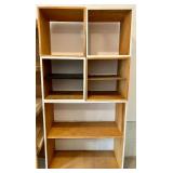 Lot of Wooden Modular Shelving Units and Open Storage Rack Lot of Wooden Modular Shelving Units and Open Storage Rack