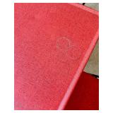 Samsonite Folding Card Table with 4 Red Folding Chairs Samsonite Folding Card Table with 4 Red Folding Chairs