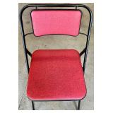 Samsonite Folding Card Table with 4 Red Folding Chairs Samsonite Folding Card Table with 4 Red Folding Chairs