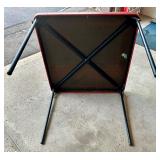 Samsonite Folding Card Table with 4 Red Folding Chairs Samsonite Folding Card Table with 4 Red Folding Chairs