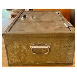 Vintage Metal Safe Box with Combination Lock and Instructions Vintage Metal Safe Box with Combination Lock and Instructions