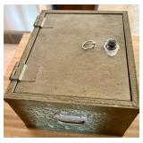 Vintage Metal Safe Box with Combination Lock and Instructions Vintage Metal Safe Box with Combination Lock and Instructions