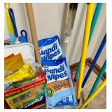 Large Collection of Cleaning Supplies and Tools with Mops, Brooms, Swiffer, and Handi Wipes Large Collection of Cleaning Supplies and Tools with Mops, Brooms, Swiffer, and Handi Wipes