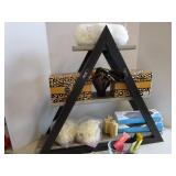 Shelf, Sponges, Files, Brushes, Hand Creams