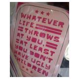 Leather Bracelets, Cards, Napkins, Signs