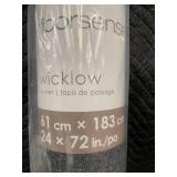 Fibersense Wicklow Charcoal Runner Rug 24 x 72 in Factory-Sealed