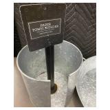 Galvanized Paper Towel Holder and Serving Tray Set