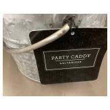 Galvanized Metal Party Caddy Organizer with Handle