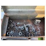 ANTIQUE JACK, METAL TOOL BOXES AND TOOLS ANTIQUE JACK, METAL TOOL BOXES AND TOOLS