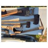 LARGE LOT TO BIG HANDLED TOOLS LARGE LOT TO BIG HANDLED TOOLS