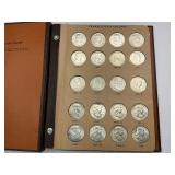 Complete 35pc Set of Franklin Silver Half Dollars in Dansco Album