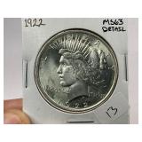 1922 Peace Silver Dollar