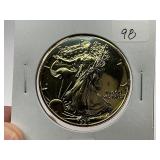 1990 24k Gold Plated American Silver Eagle