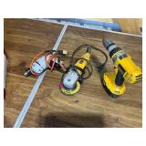 Lot of 3 Used DeWalt Power Tools: Drill, Grinder, and Polisher