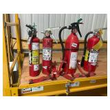 Set of 4 Fire Extinguishers with Wall Brackets