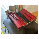 Vintage Metal Toolbox with Assorted Hand Tools