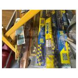 Assorted Automotive Parts Including Wiper Blades, Coupler, and Hubcaps