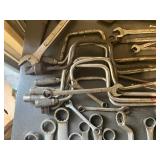 Collection of Various Hand Tools Including Wrenches and Clamps