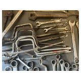 Collection of Various Hand Tools Including Wrenches and Clamps