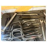 Collection of Various Hand Tools Including Wrenches and Clamps