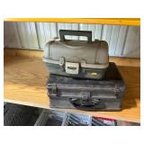 Set of 2 Fishing Tackle Boxes with Assorted Supplies